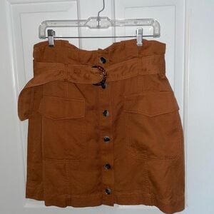 Banana Republic Tan Button-Front Mini Skirt